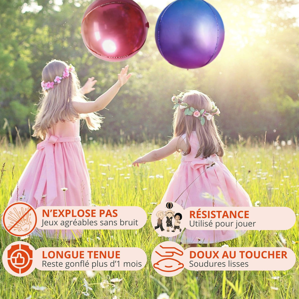 5 ballons brillants ronds 56cm pour vos fêtes